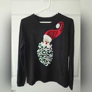 Holiday Editions Sequin Santa Sweater Size Large